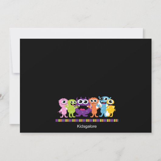 Ein Monster-Bash-Kindergeburtstag Einladung (Rückseite)