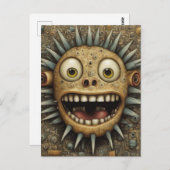 Ein Monster-Mixed-Media-Collage Postkarte (Vorne/Hinten)