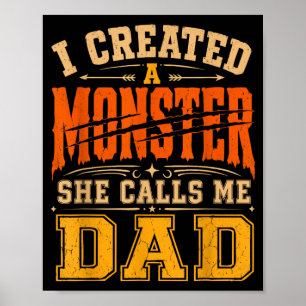 Ein Monster Papa Papa Tochter Vatertag Väter Von Poster