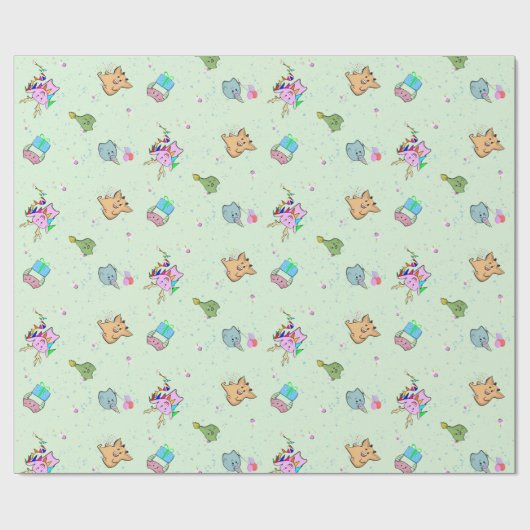 Ein Monster-Party Geschenkpapier (Flach)