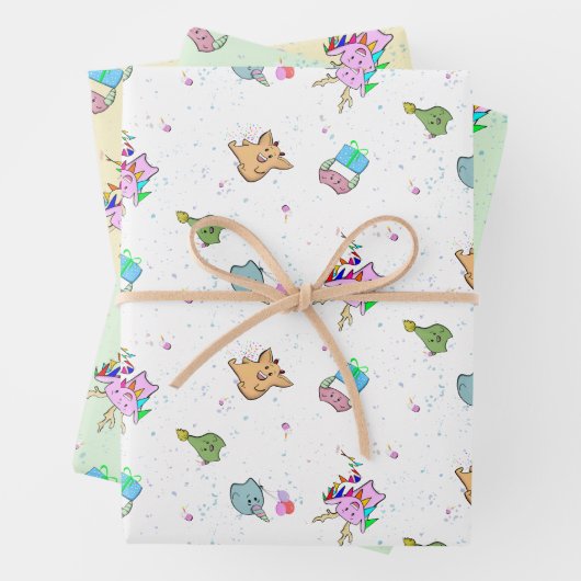 Ein Monster-Party-Set Geschenkpapier Set (Beispiel)