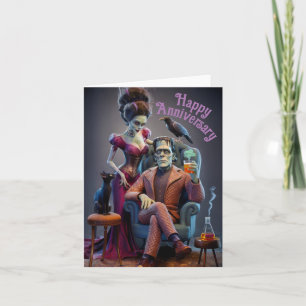 Ein Monster und seine Braut, ein Hochzeitsportrait Karte