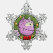 Ein Monster Weihnachts-Wunderdekor Schneeflocken Zinn-Ornament (Vorderseite)