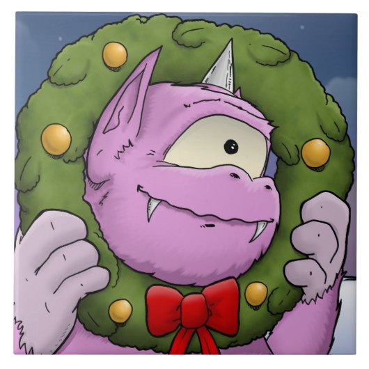 Ein Monster Weihnachts-Wunderkind Fliese (Vorderseite)