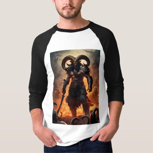 Ein Monsterkrieger mit dem Kopf eines ram 1 T-Shirt (Vorderseite)