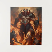 Ein Monsterkrieger mit dem Kopf eines Widders 2 Wandteppich (Vorderseite)