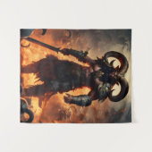 Ein Monsterkrieger mit dem Kopf eines Widders Wandteppich (Vorderseite (Horizontal))