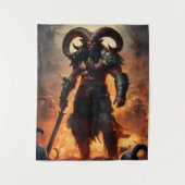 Ein Monsterkrieger mit dem Kopf eines Widders Wandteppich (Vorderseite)