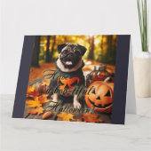 Ein Mops-Halloween Karte (Vorderseite)