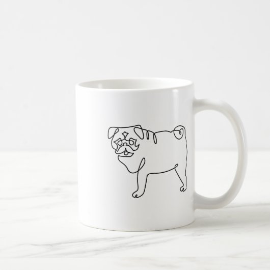 Ein Mops mit einer Linie Tattoo _1 Kaffeetasse (Rechts)