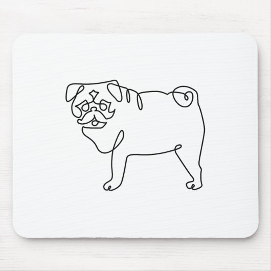 Ein Mops mit einer Linie Tattoo _1 Mousepad (Vorne)