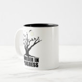 Ein Mord laufend Zweifarbige Tasse (Vorderseite Links)