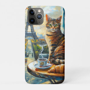 Ein Morgen in Paris Getigelte Katze im Café Case-Mate iPhone Hülle