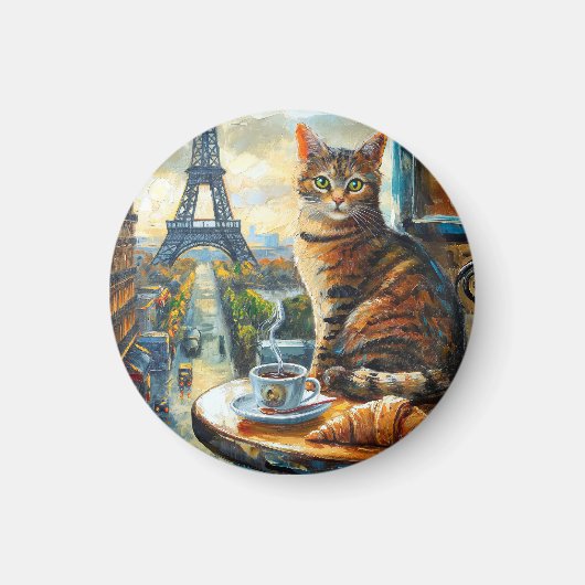 Ein Morgen in Paris | Getigelte Katze im Café Magnet (Vorne)