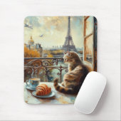 Ein Morgen in Paris | Ginger Cat im Café Mousepad (Mit Mouse)