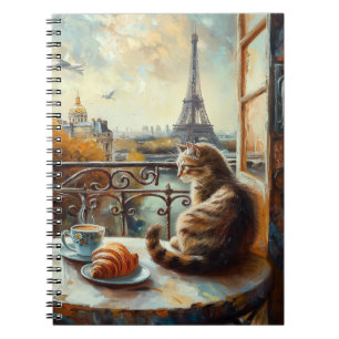 Ein Morgen in Paris Ginger Cat im Café Notizblock