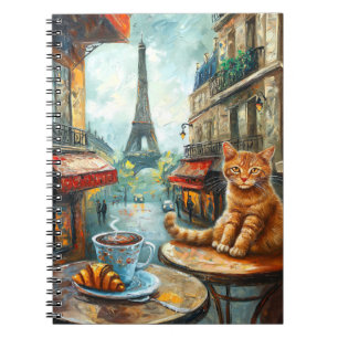 Ein Morgen in Paris   Ginger Cat im Café Notizblock