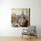 Ein Morgen in Paris | Ginger Cat im Café Wandteppich (Beispiel)