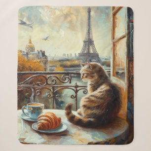 Ein Morgen in Paris Rote Katze in einem Café Sherpadecke