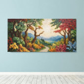 ein Mosaik eines Weges mit Bäumen und Blume Leinwanddruck (Insitu (Holzboden))