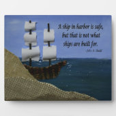 Ein Motivierend Angebot für ein Schiff im Hafen Fotoplatte (Vorderseite)