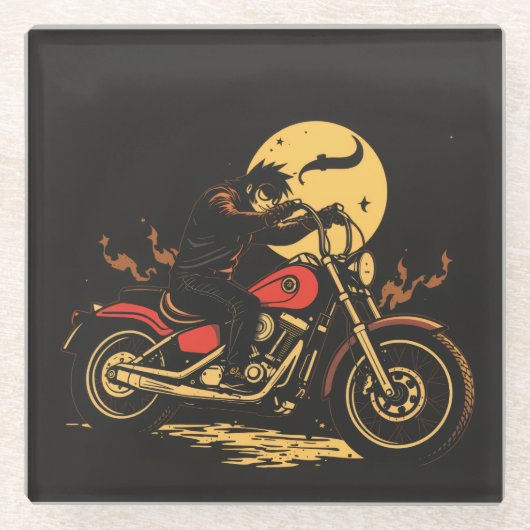ein Motorrad-Glasuntersetzer Glasuntersetzer (Vorderseite)