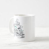 Ein Motorrad mit Retro-Look. Kaffeetasse (Vorderseite Links)