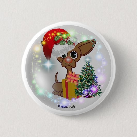 Ein Mousy Hundeweihnachten Button (Vorderseite)