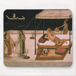 Ein Mughal Prinz, der eine Dame nachts empfängt Mousepad