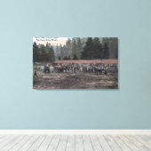 Ein Mule Team im Lager Lewis Leinwanddruck (Insitu (Holzboden))