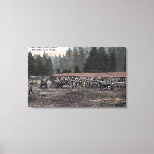 Ein Mule Team im Lager Lewis Leinwanddruck