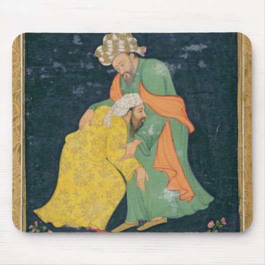 Ein Mulla, der unten zu einem Mann im iranischen Mousepad (Vorne)