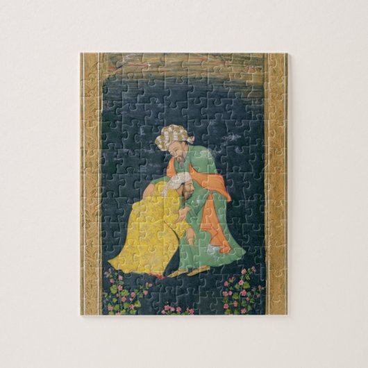 Ein Mulla, der unten zu einem Mann im iranischen Puzzle (Vertikal)