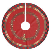 Ein Musical frohe Weihnachten in Schwarz, Rot und  Polyester Weihnachtsbaumdecke (Vorderseite)