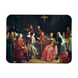 Ein musikalischer Abend (Öl auf Leinwand) Magnet