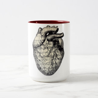 Ein musikalisches Herz Zweifarbige Tasse