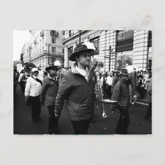 Ein Musiker am St. Patrick's Day Postkarte (Vorderseite)