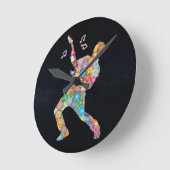 Ein Musiker der Blume Runde Wanduhr (Winkel)