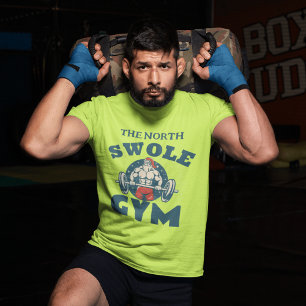 Ein muskulöser Weihnachtsmann Living a Gym Barbell T-Shirt