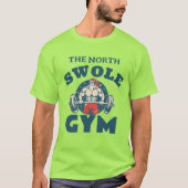 Ein muskulöser Weihnachtsmann Living a Gym Barbell T-Shirt (Vorderseite)