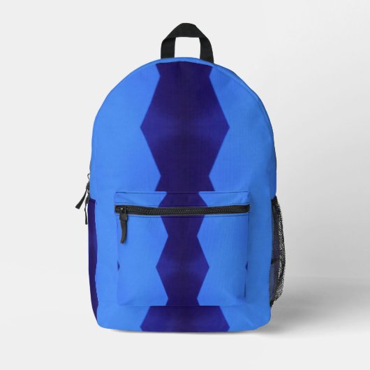 Ein Muster dunkler & Baby blauer Linien Bedruckter Rucksack (Vorderseite)