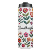 Ein Muster farbenfroher Blume Thermosbecher (Vorderseite)