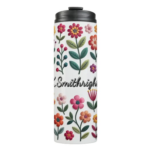 Ein Muster farbenfroher Blume Thermosbecher (Vorderseite)