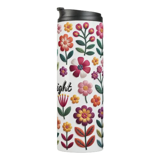 Ein Muster farbenfroher Blume Thermosbecher (Nach rechts gedreht)