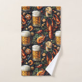 Ein Muster für Bier- und Meeresfrüchtefreunde. Badhandtuch Set (Handtuch)