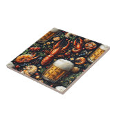 Ein Muster für Bier- und Meeresfrüchtefreunde. Fliese (Seite)