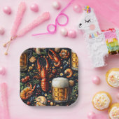 Ein Muster für Bier- und Meeresfrüchtefreunde. Pappteller (Party)