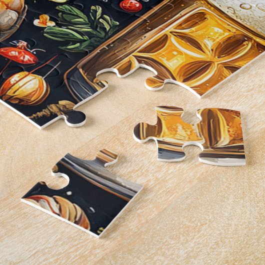 Ein Muster für Bier- und Meeresfrüchtefreunde. Puzzle (Seite)