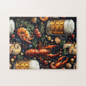 Ein Muster für Bier- und Meeresfrüchtefreunde. Puzzle (Horizontal)