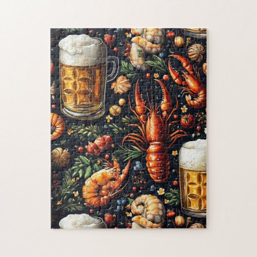 Ein Muster für Bier- und Meeresfrüchtefreunde. Puzzle (Vertikal)